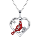 Cardinal Heart Pendant Necklace