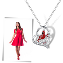Cardinal Heart Pendant Necklace