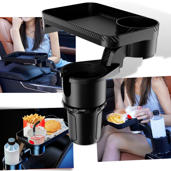 Car Cup Holder and Rotating Tray