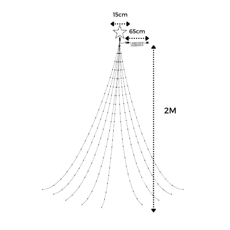 Christmas Tree Waterfall Fairy Lights