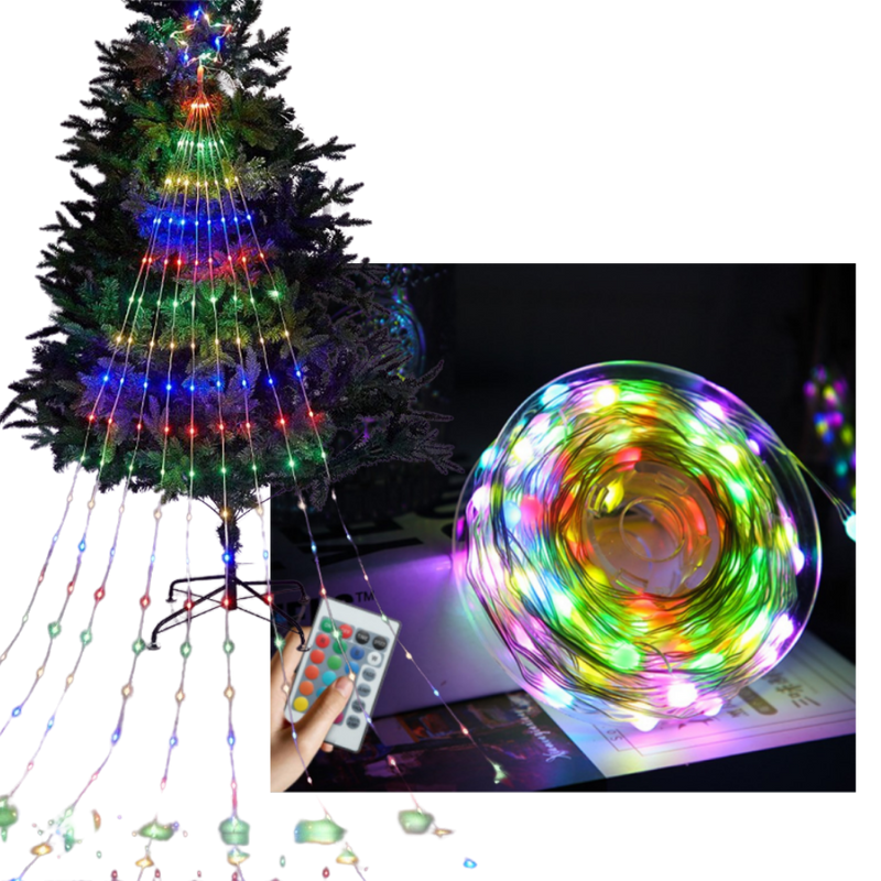 Christmas Tree Waterfall Fairy Lights