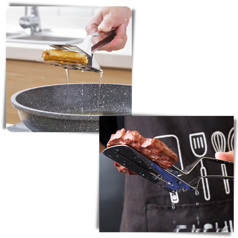 Stainless Steel Spatula and Tongs