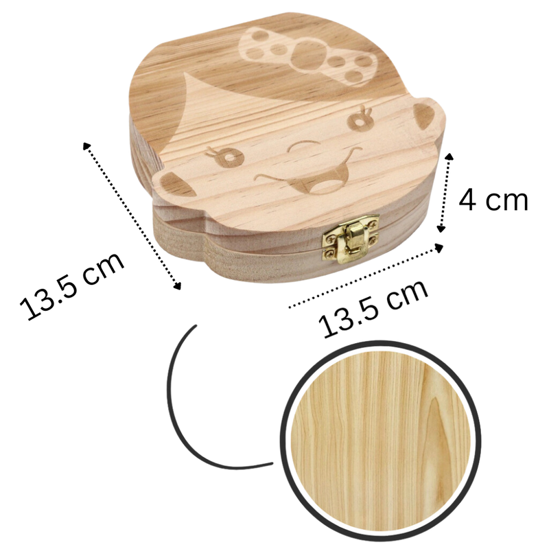 Wooden Baby Teeth Box