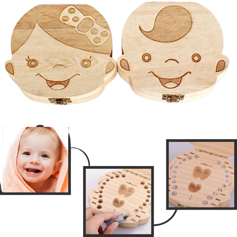 Wooden Baby Teeth Box