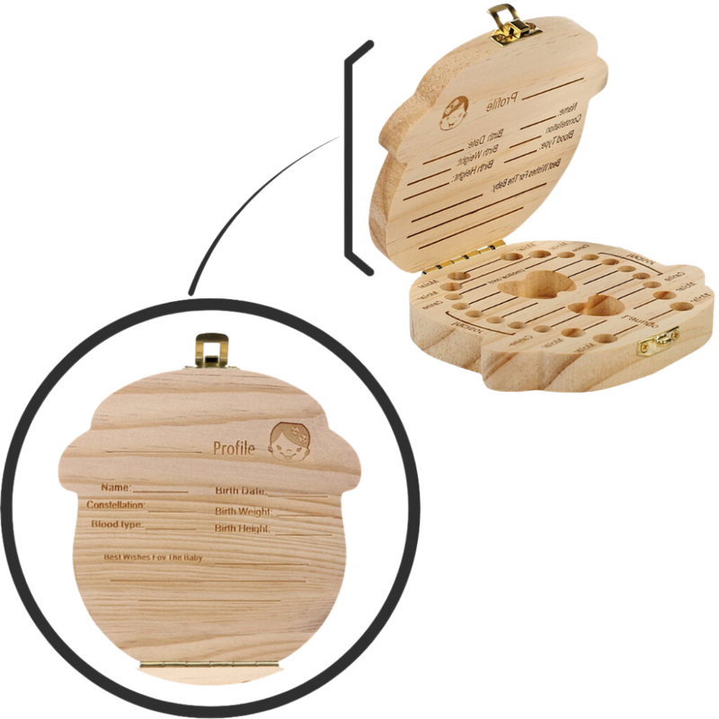 Wooden Baby Teeth Box