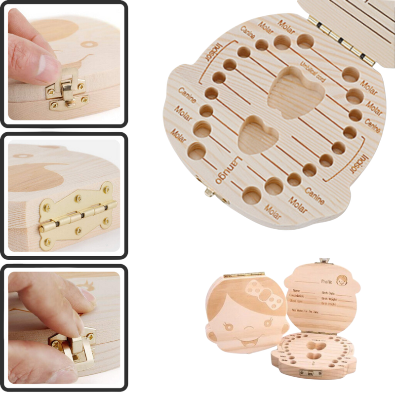 Wooden Baby Teeth Box