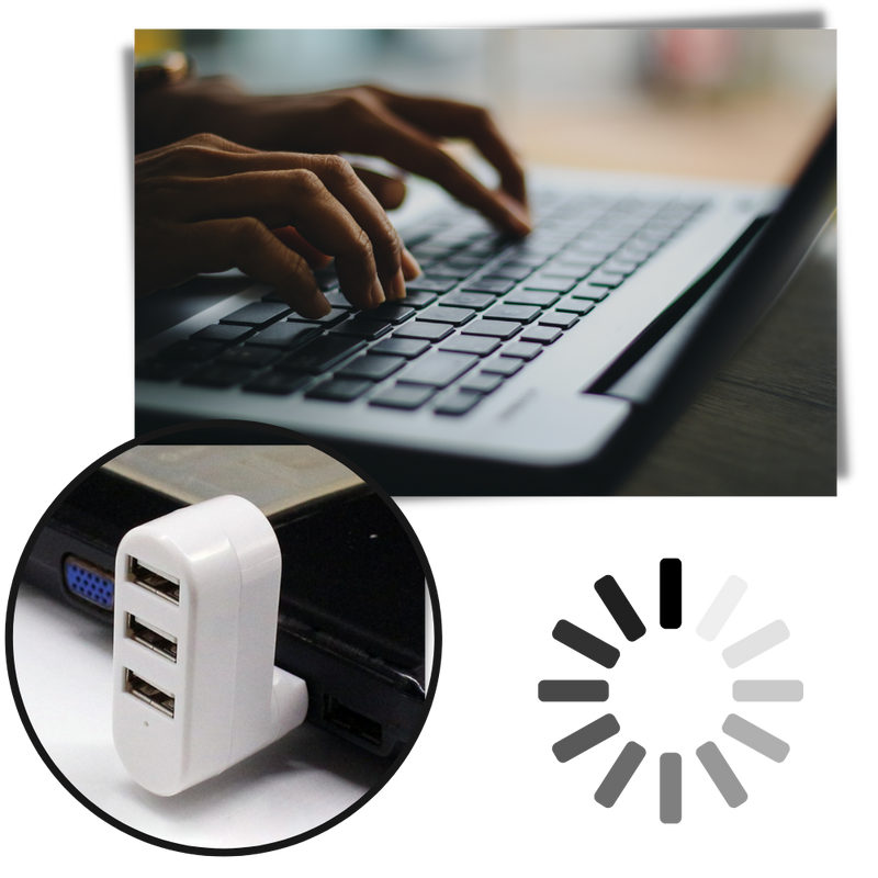 Multi-Port USB Rotating Adapter