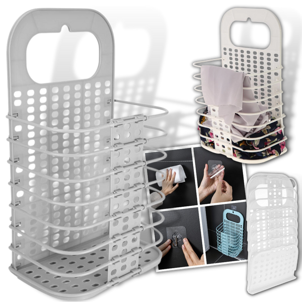 Plastic Folding Wall-Mountable Laundry Basket