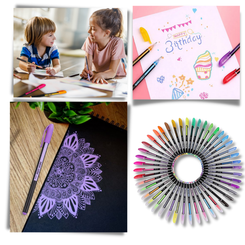48-Color Glitter Gel Pens Set