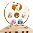 5 Hole Wooden Interactive Cat Toy