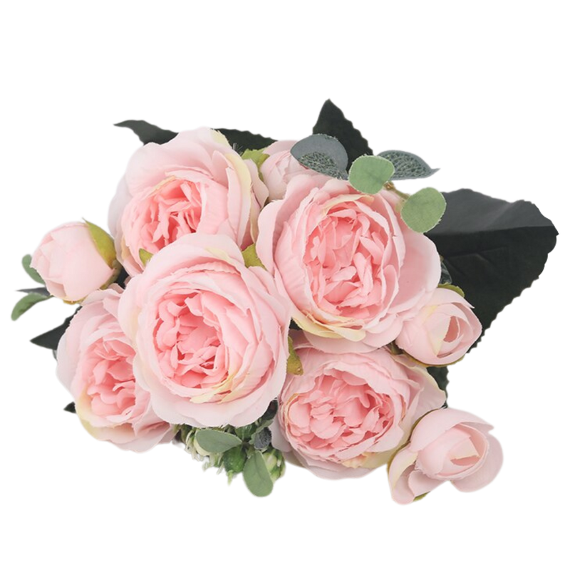 Artificial Silk Peony and Roses Flower Bouquet