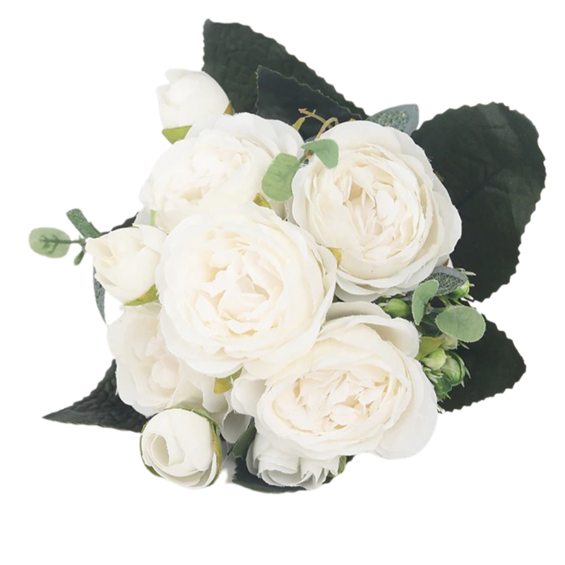 Artificial Silk Peony and Roses Flower Bouquet