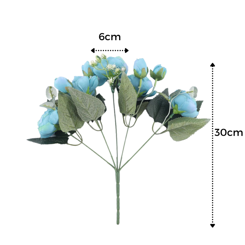Artificial Silk Peony and Roses Flower Bouquet