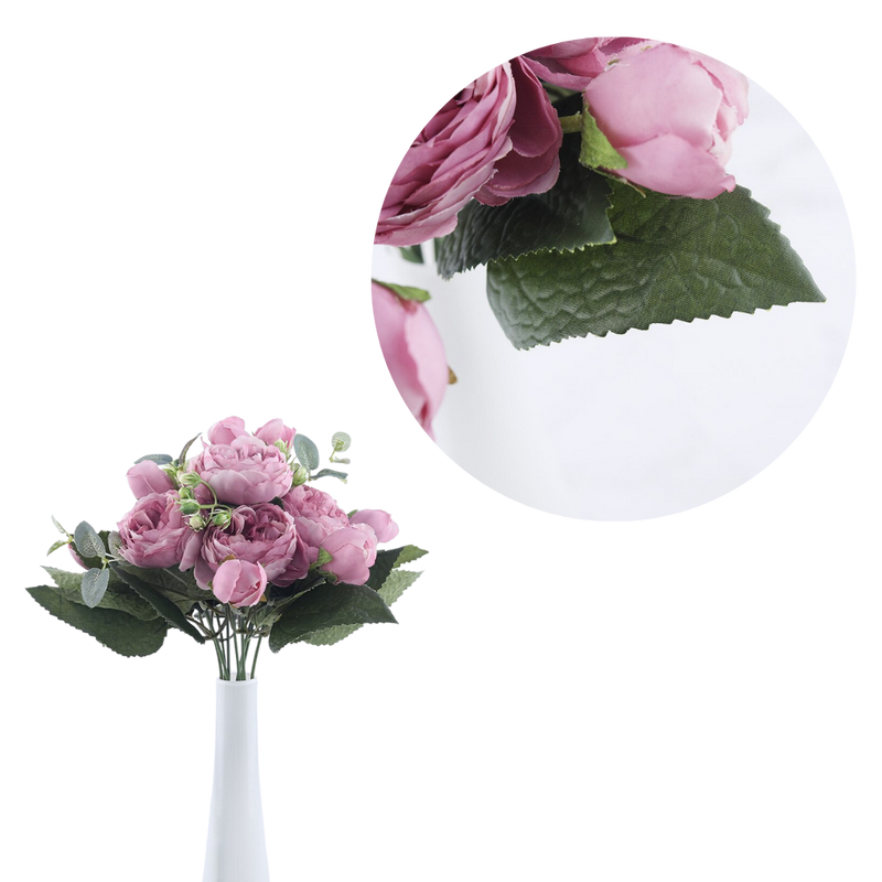 Artificial Silk Peony and Roses Flower Bouquet
