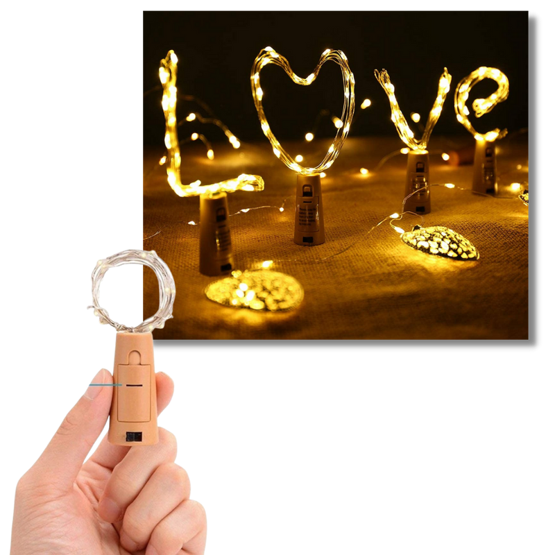 Bottle string LED light with cork (pack of 3)