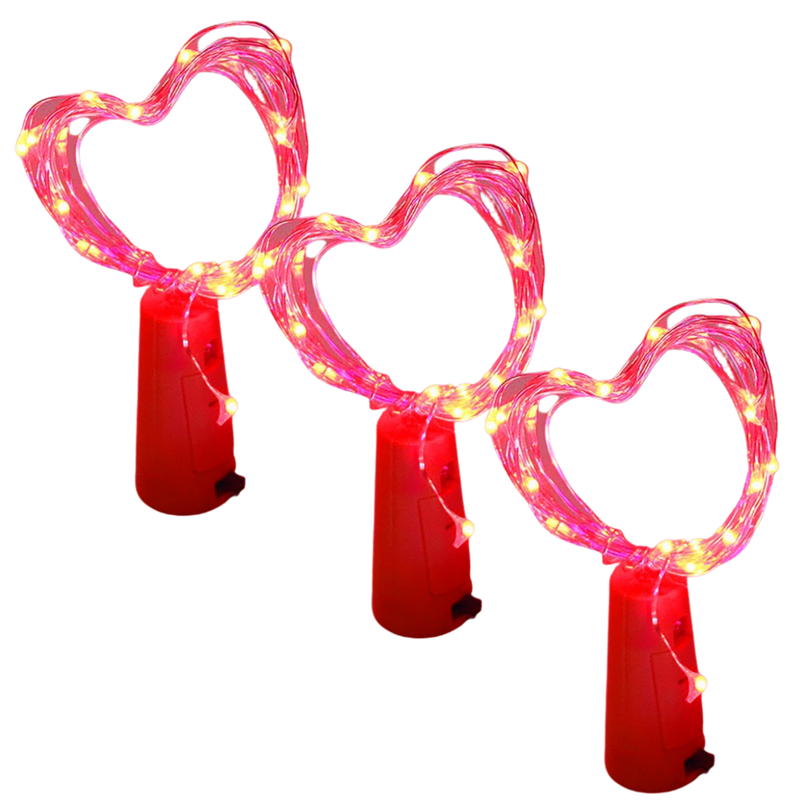 Bottle string LED light with cork (pack of 3)