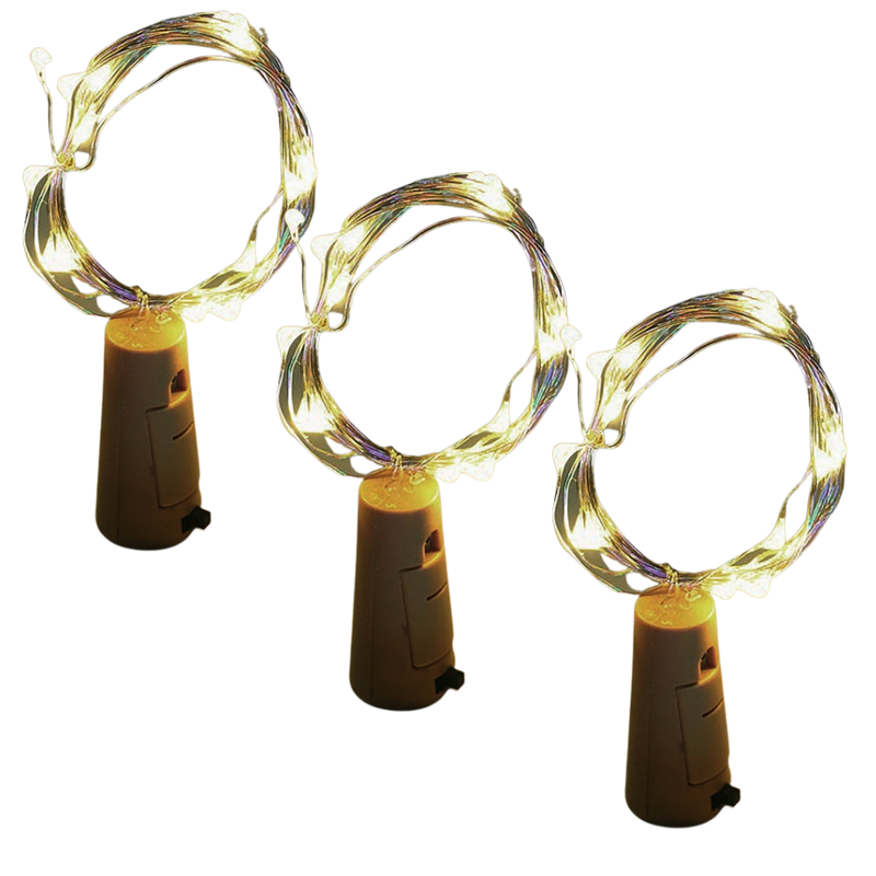 Bottle string LED light with cork (pack of 3)