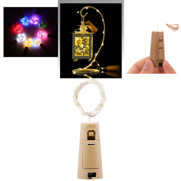 Bottle string LED light with cork (pack of 3)