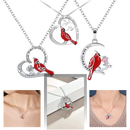 Cardinal Heart Pendant Necklace