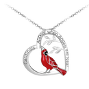 Cardinal Heart Pendant Necklace