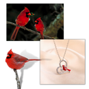 Cardinal Heart Pendant Necklace
