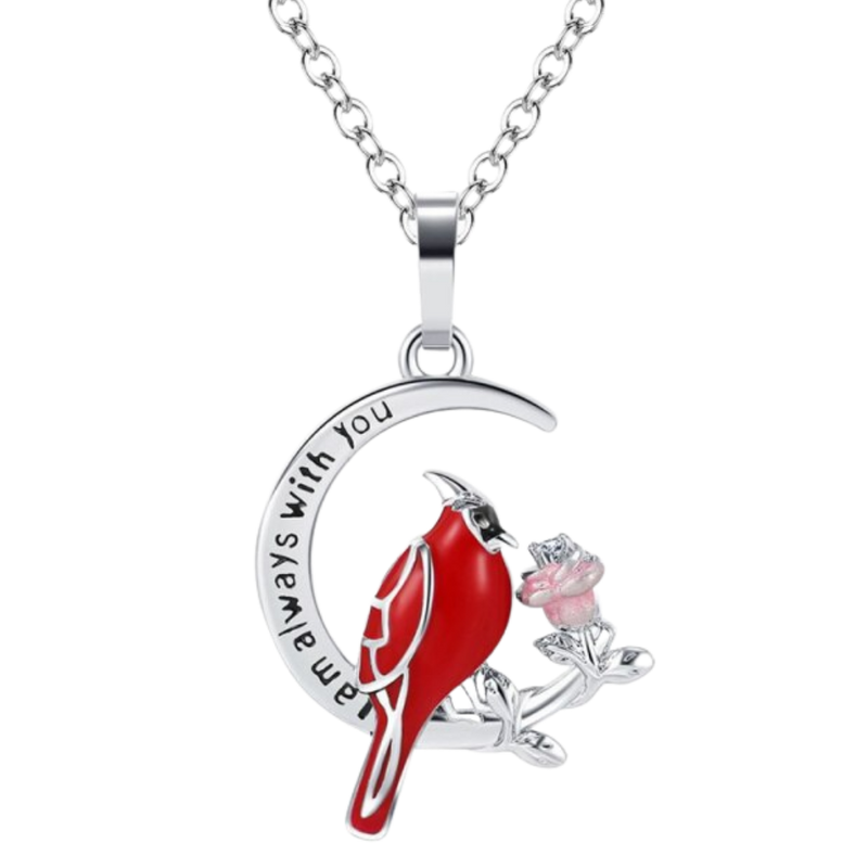 Cardinal Heart Pendant Necklace