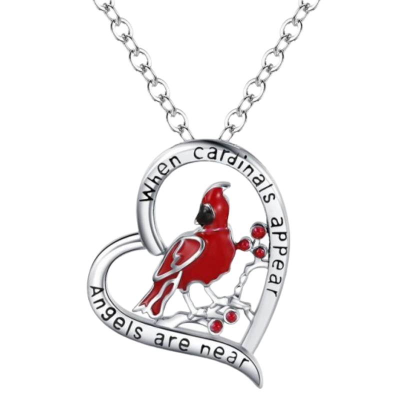 Cardinal Heart Pendant Necklace