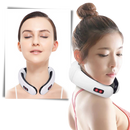 Circular traction neck massager with infrared heating