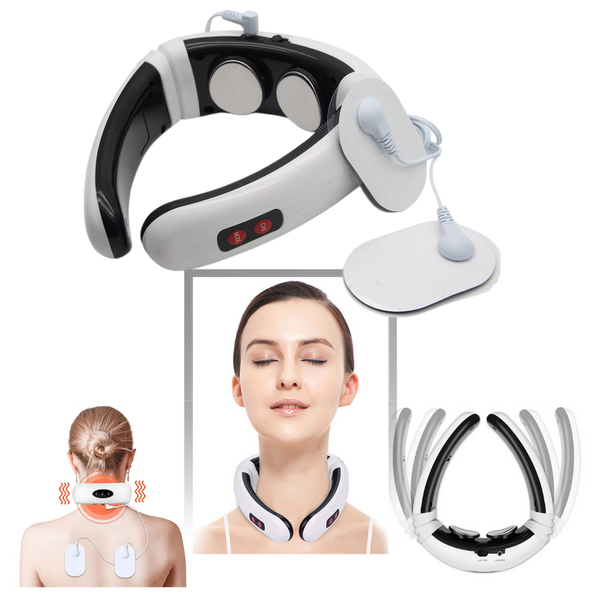 Circular traction neck massager with infrared heating