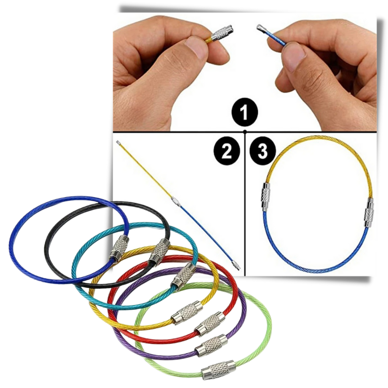 Pack of Flexible Wire Keychains