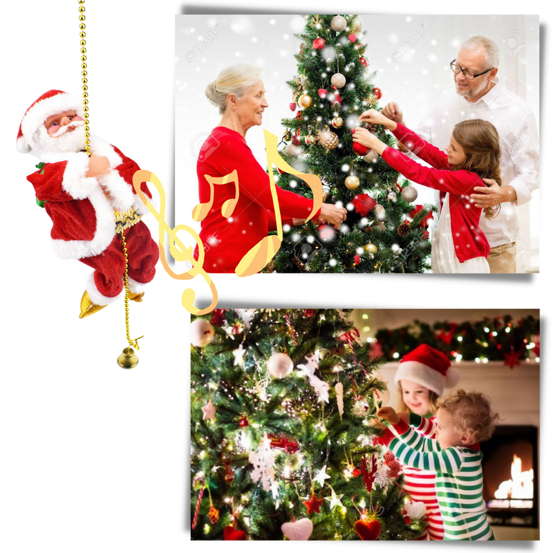 Electric climbing Santa Claus decoration