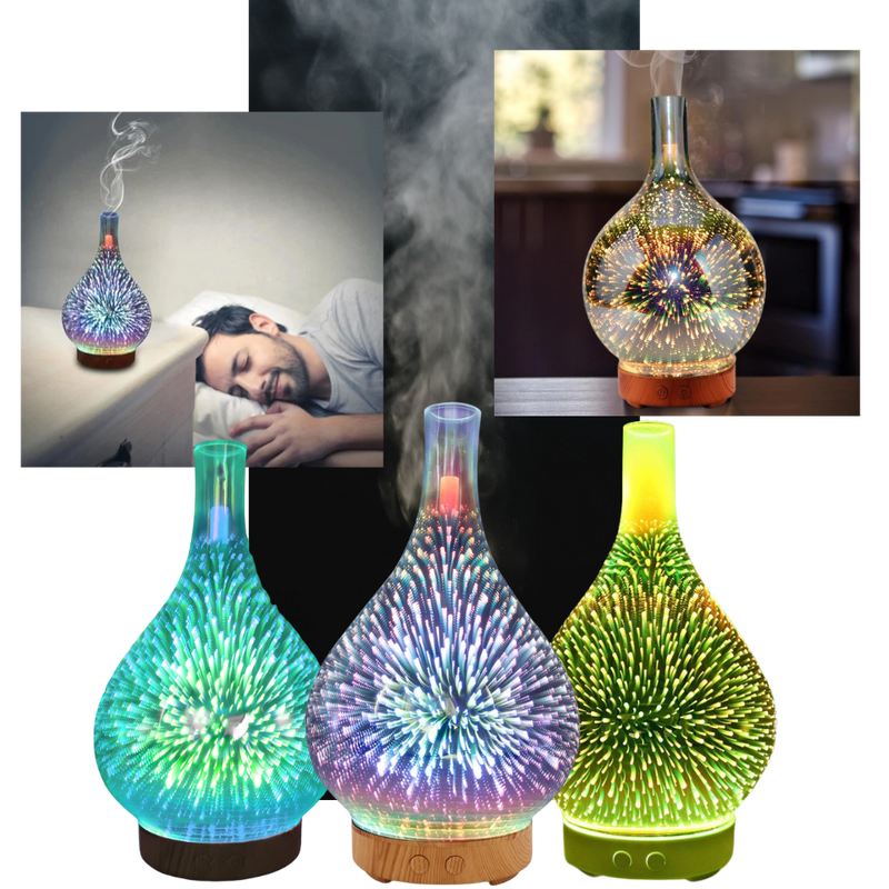 Essential Oil Diffuser Fireworks Pattern Vase Shape