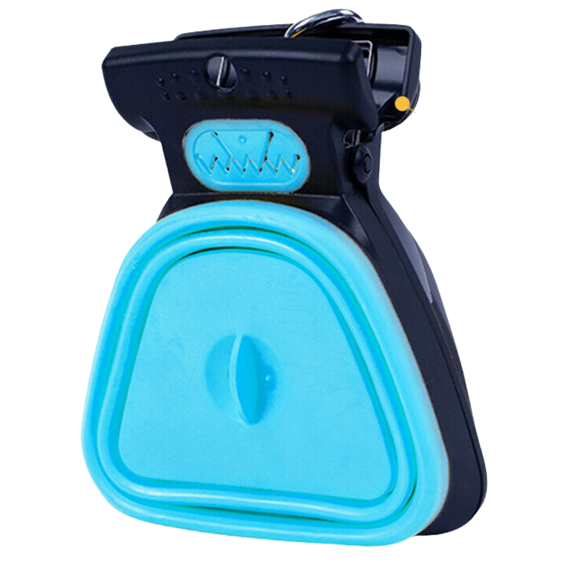 Foldable dog poop scoop with bag dispenser