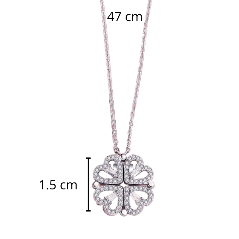 Four-Leaf Heart-Shaped Necklace