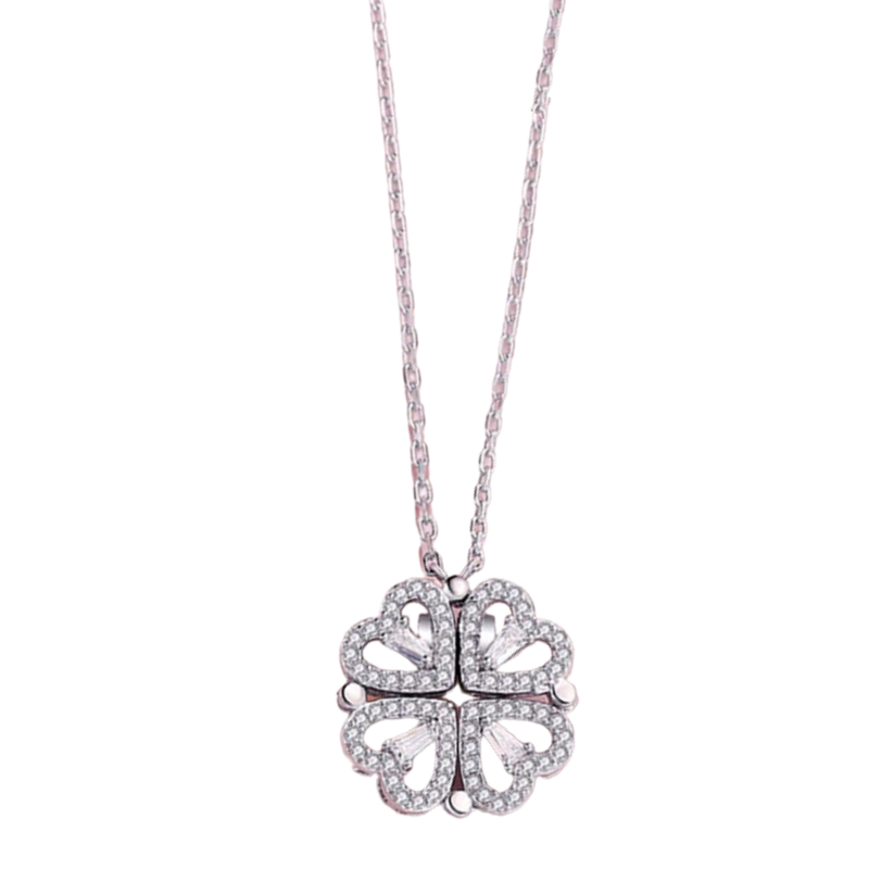Four-Leaf Heart-Shaped Necklace