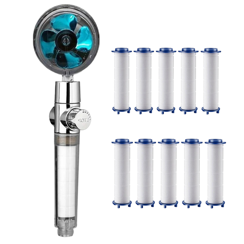 High pressure rotating helix shower head