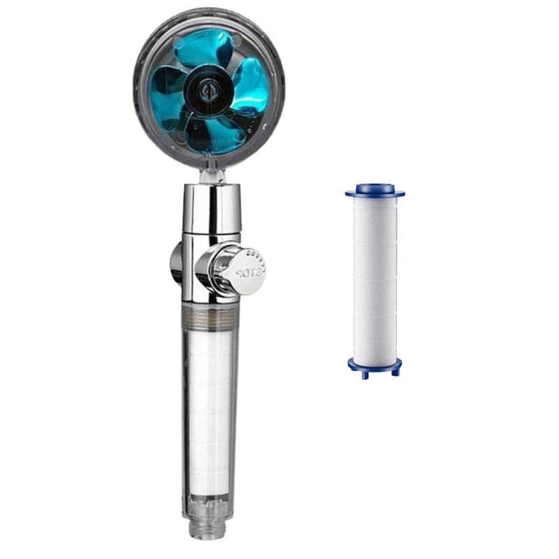 High pressure rotating helix shower head