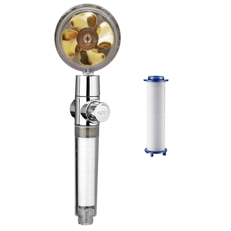 High pressure rotating helix shower head