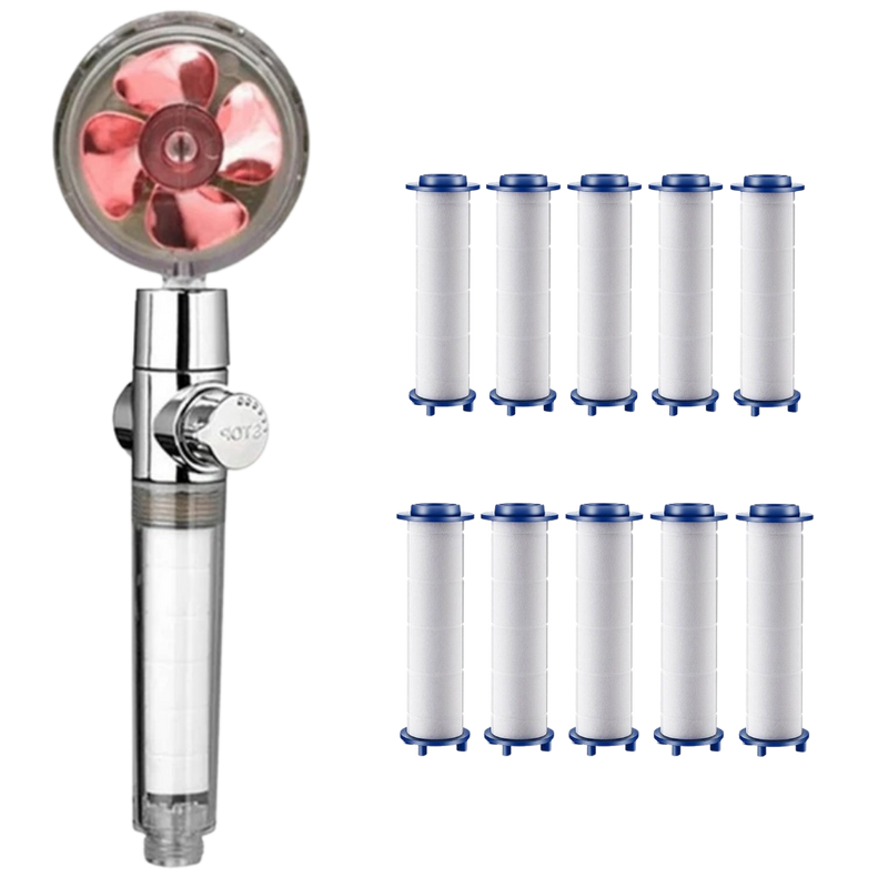 High pressure rotating helix shower head