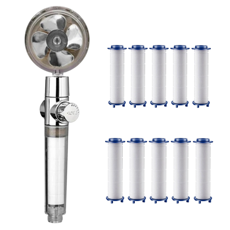 High pressure rotating helix shower head