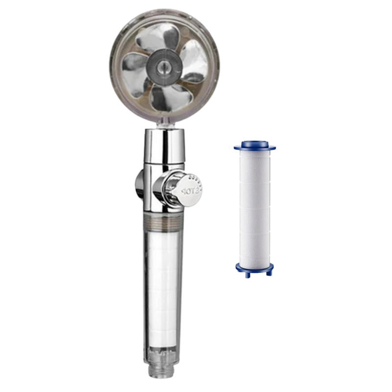 High pressure rotating helix shower head