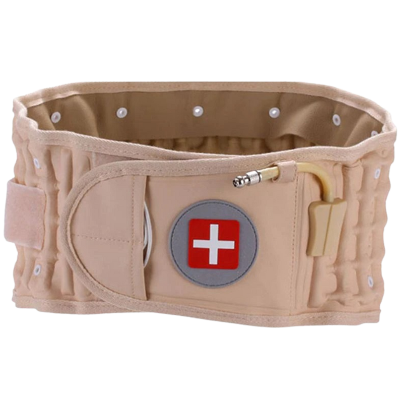 Inflatable decompression lumbar support belt