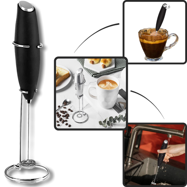 Electric Handheld Milk Frother with holder