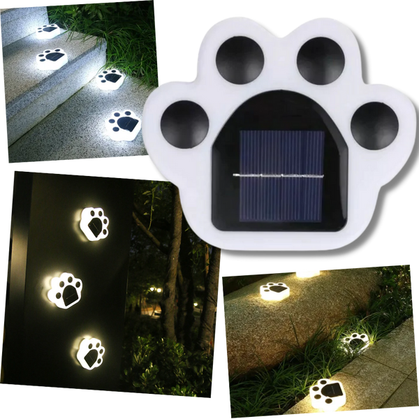 Solar-Powered Paw Print Pathway Light