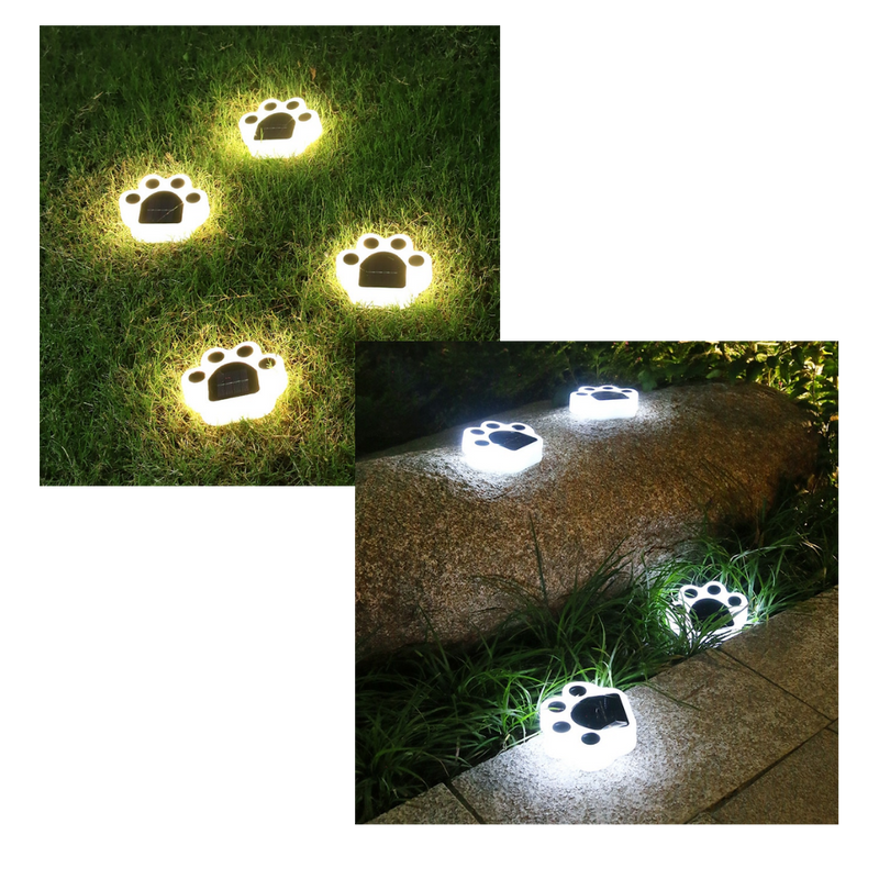 Solar-Powered Paw Print Pathway Light