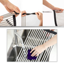 Roll-up stainless steel drainer for dishes and food