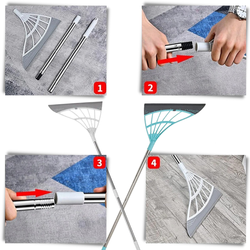 Telescopic rubber sweeper