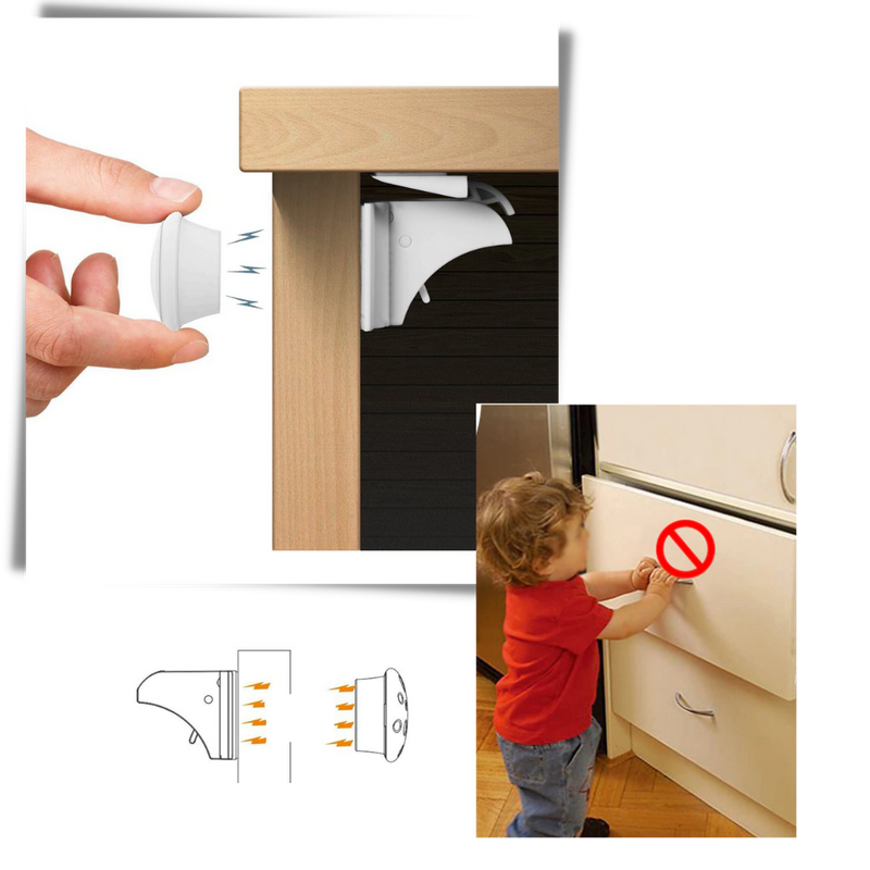 Pack of 4 Child Safety Magnetic Cabinet Locks