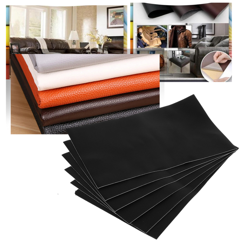 Self-adhesive leather repair patch