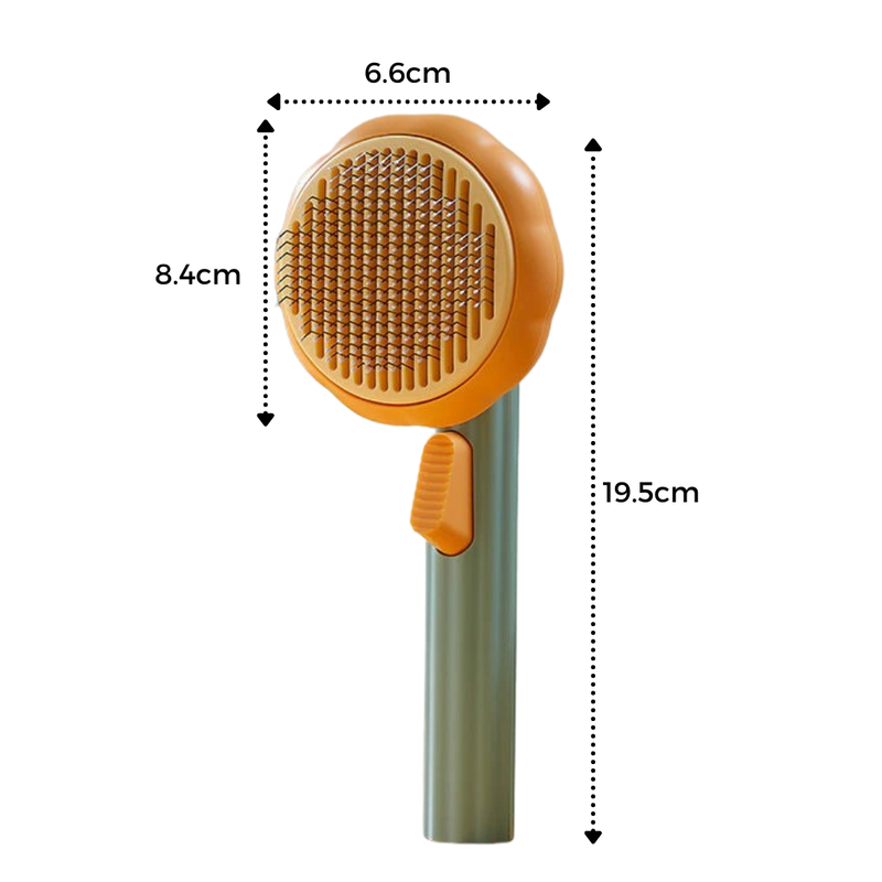 Self-cleaning pumpkin pet brush
